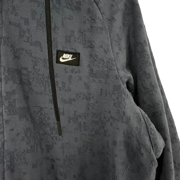 Nike Box Logo Hoodie Size Small Hooded Sweatshirt Full Zip Blue Camo Pattern - Picture 3 of 5